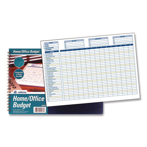 Home/office Weekly/monthly Budget Book, Two-page Spread: 15 Columns, Royal Blue Cover, 7 X 10 Sheets, 32 Sheets/book