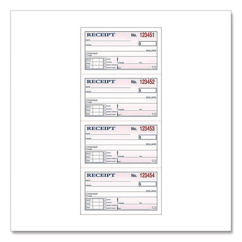 Money/rent Receipt Book, Two-part Carbonless, 4.75 X 2.75, 200 Forms Total