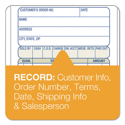 Multipart Sales Order Pad, 12 Lines, Two-part Carbonless, 3.34 X 6.69, 50 Forms Total