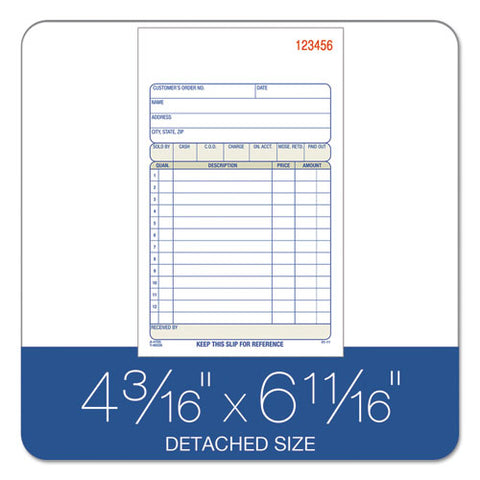 Multipart Sales Order Pad, 12 Lines, Two-part Carbonless, 4.19 X 6.69, 50 Forms Total