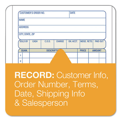 Multipart Sales Order Pad, 12 Lines, Two-part Carbonless, 4.19 X 6.69, 50 Forms Total