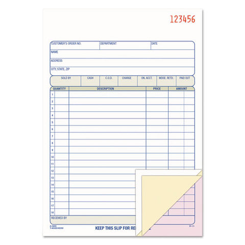 Multipart Sales Order Pad, 18 Lines, Two-part Carbonless, 5.56 X 7.94, 50 Forms Total