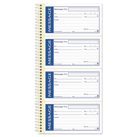 Write 'n Stick Phone Message Book, Two-part Carbonless, 4.75 X 2.75, 4 Forms/sheet, 200 Forms Total