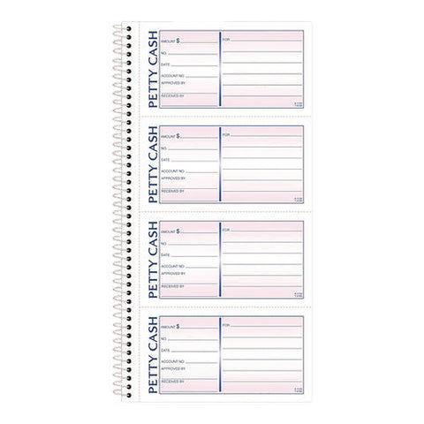 Petty Cash Receipt Book, Two-part Carbonless, 5 X 2.75, 4 Forms/sheet, 200 Forms Total