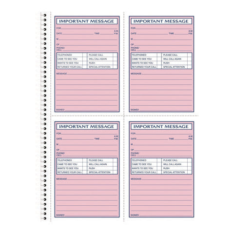 Important Message Book, Two-part Carbonless, 4 Forms/sheet, 200 Forms Total