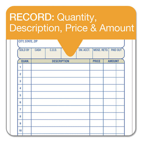 Multipart Sales Order Pad, Three-part Carbonless, 4.19 X 6.69, 50 Forms Total