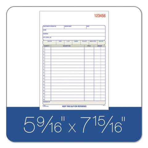 Multipart Sales Order Pad, Three-part Carbonless, 5.56 X 7.94, 50 Forms Total