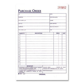 Multipart Purchase Order Pad, Three Part Carbonless, 5.56 X 8.44, 50 Forms Total