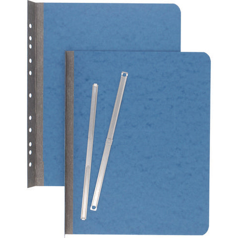 Pressboard Report Cover With Tyvek Reinforced Hinge, 2-hole Prong Fastener, 3" Capacity, 8.5 X 11, Light Blue