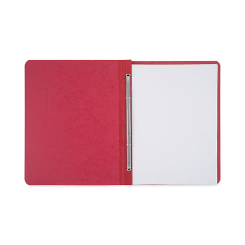 Pressboard Report Cover With Tyvek Reinforced Hinge, Two-piece Prong Fastener, 3" Capacity, 8.5 X 11, Red/red