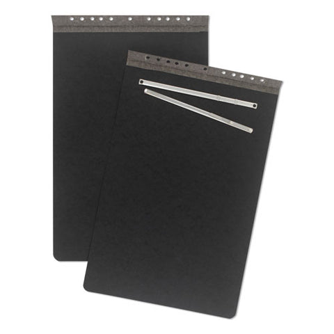 Pressboard Report Cover With Tyvek Reinforced Hinge, Two-piece Prong Fastener, 3" Capacity, 11 X 17, Black/black