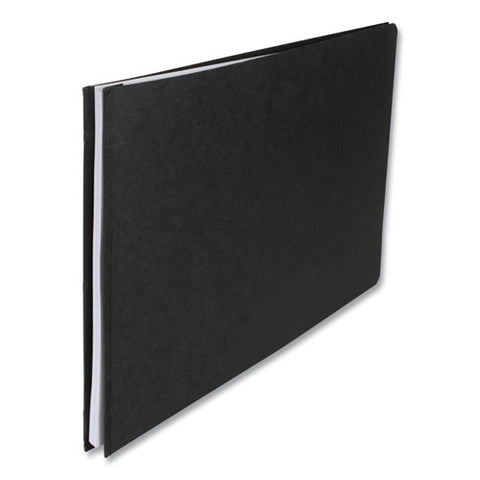 Pressboard Report Cover With Tyvek Reinforced Hinge, Two-piece Prong Fastener, 3" Capacity, 11 X 17, Black/black