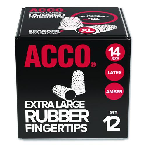 Rubber Finger Tips, 14 (x-large), Amber, Dozen