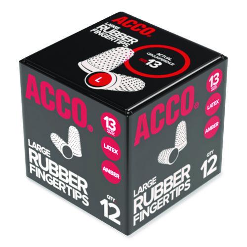 Rubber Finger Tips, 13 (large), Amber, Dozen