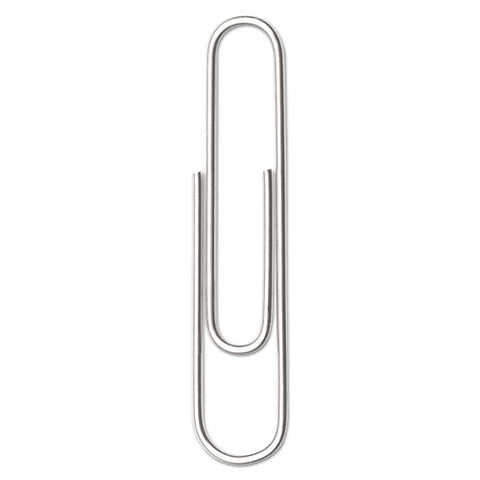 Paper Clips, #1, Smooth, Silver, 100 Clips/box, 10 Boxes/pack