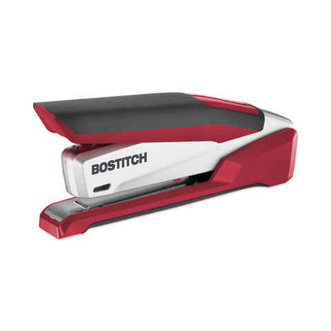 Inpower One-finger 3-in-1 Desktop Stapler With Antimicrobial Protection, 28-sheet Capacity, Red/silver