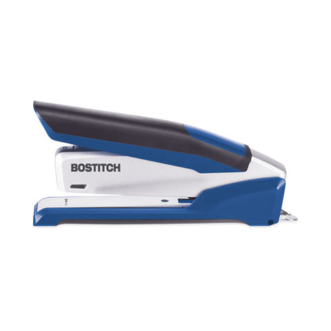 Inpower One-finger 3-in-1 Desktop Stapler With Antimicrobial Protection, 28-sheet Capacity, Blue/silver