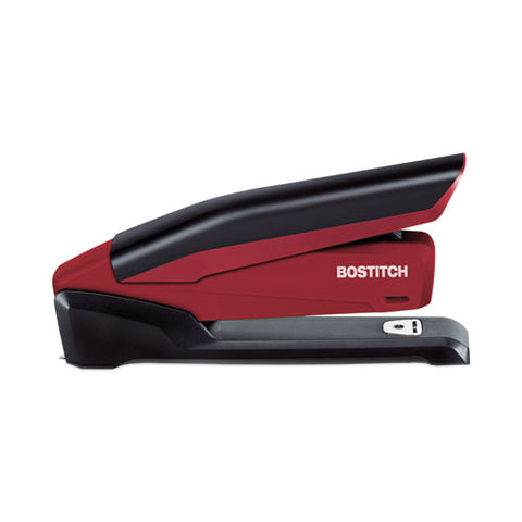 Inpower One-finger 3-in-1 Desktop Stapler With Antimicrobial Protection, 20-sheet Capacity, Red/black