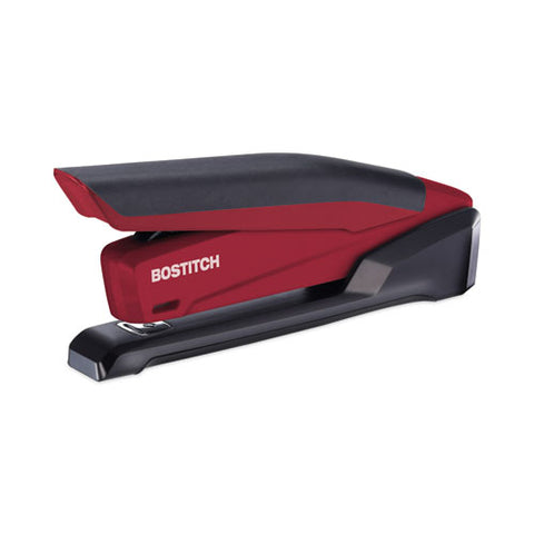 Inpower One-finger 3-in-1 Desktop Stapler With Antimicrobial Protection, 20-sheet Capacity, Red/black