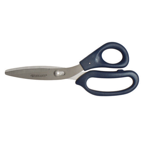 Power Pivot Shears, 8" Long, 3.5" Cut Length, Straight Blue Handle