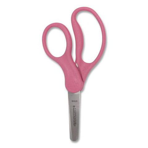 Kleenearth Rice Husk Kids Scissors, Rounded Tip, 5" Long, 2" Cut Length, Straight Assorted Color Handles, 6/pack
