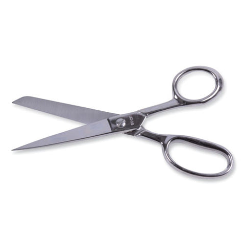 Hot Forged Carbon Steel Shears, 8" Long, 3.88" Cut Length, Straight Nickel Handle