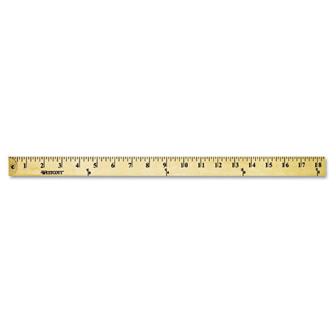 Wood Yardstick With Metal Ends, 36" Long. Clear Lacquer Finish