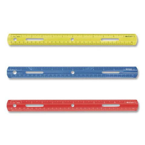 Plastic Ruler, Standard/metric, 12" Long, Randomly Assorted Colors