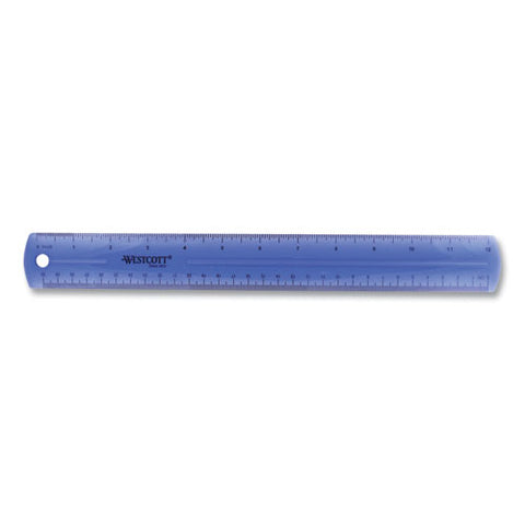 12" Jewel Colored Ruler, Standard/metric, Plastic