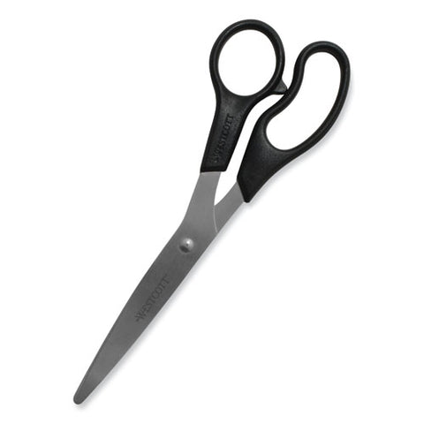 Value Line Stainless Steel Shears, 8" Long, 3.5" Cut Length, Offset Black Handle