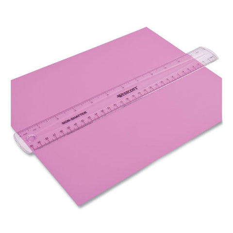 Non-shatter Flexible Ruler, Standard/metric, 12" Long, Plastic, Clear