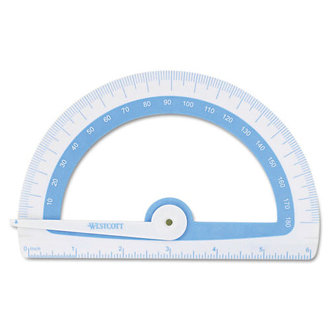 Soft Touch School Protractor With Antimicrobial Product Protection, Plastic, 6" Ruler Edge, Assorted Colors