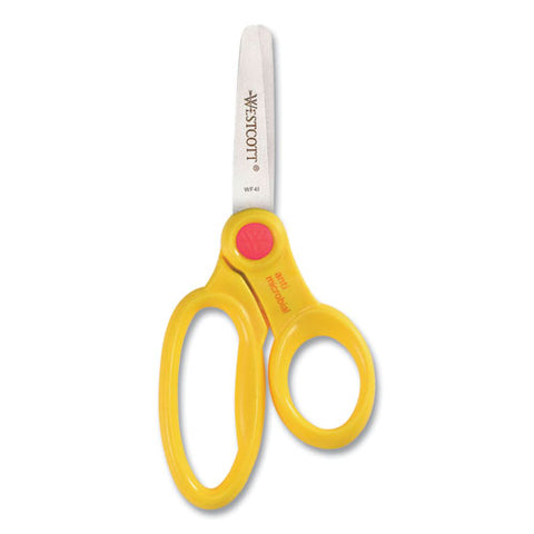 Kids' Scissors With Antimicrobial Protection, Rounded Tip, 5" Long, 2" Cut Length, Randomly Assorted Handle Color