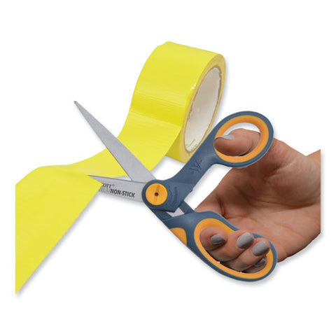 Non-stick Titanium Bonded Scissors, 8" Long, 3.25" Cut Length, Crane-style Gray/yellow Handle