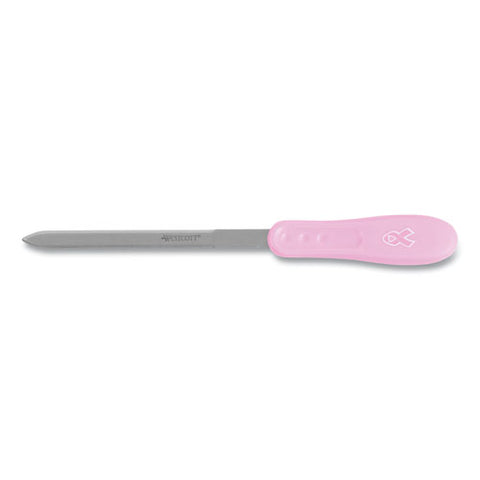 Pink Ribbon Stainless Steel Letter Opener, Breast Cancer Awareness, 9", Pink