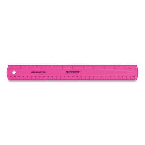 Non-shatter Flexible Ruler, Standard/metric, 12" (30 Cm) Long, Plastic, Assorted Translucent Colors, 12/box