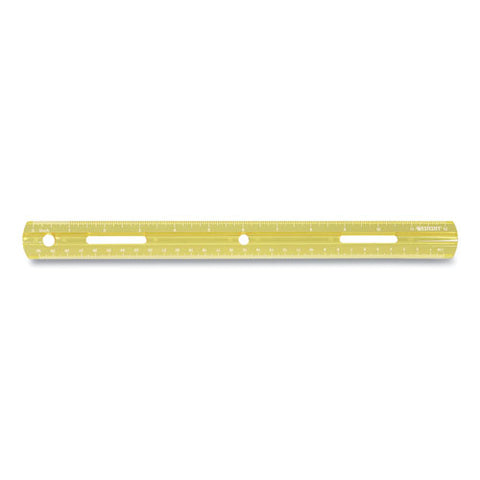 Plastic Ruler, Standard/metric, 12" (30 Cm) Long, Assorted Translucent Colors