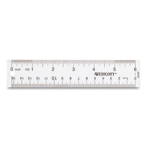 Clear Flexible Acrylic Ruler, Standard/metric, 6" (15 Cm) Long, Clear, 12/box