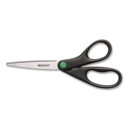 Kleenearth Scissors, 8" Long, 3.25" Cut Length, Straight Black Handle, 120/carton