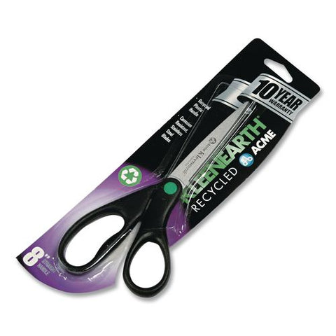 Kleenearth Scissors, 8" Long, 3.25" Cut Length, Straight Black Handle, 120/carton