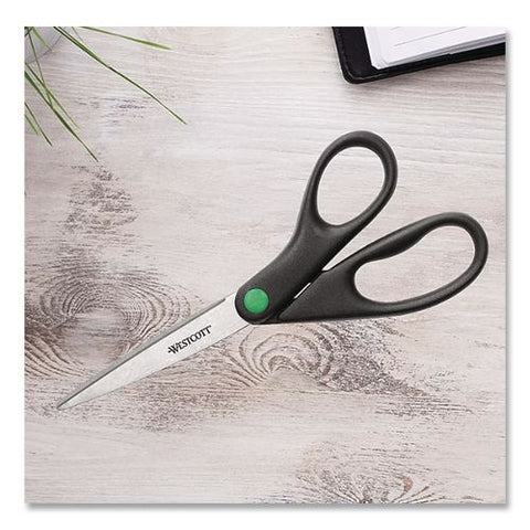 Kleenearth Scissors, 8" Long, 3.25" Cut Length, Straight Black Handle, 120/carton
