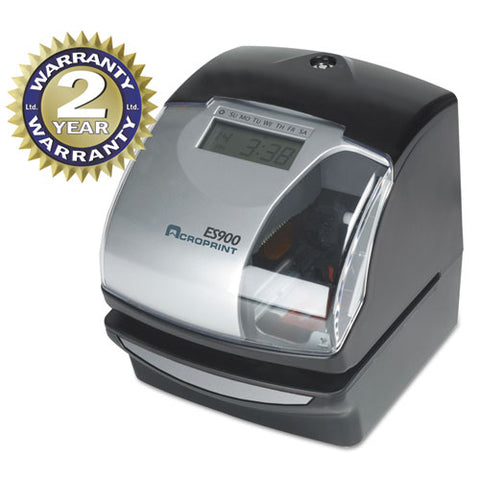 Es900 Atomic Electronic Payroll Recorder, Time Stamp And Numbering Machine, Digital Display, Black