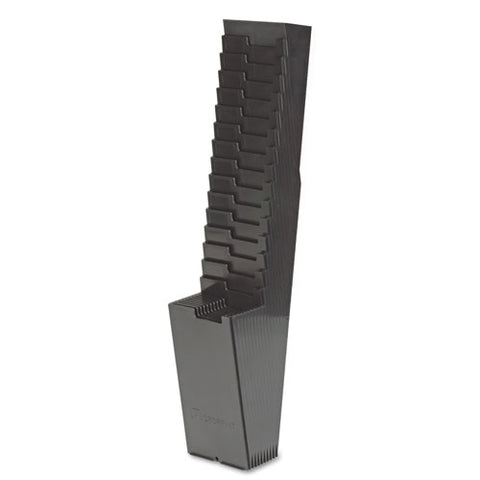 Time Card Rack, 25 Pockets, Plastic, Black