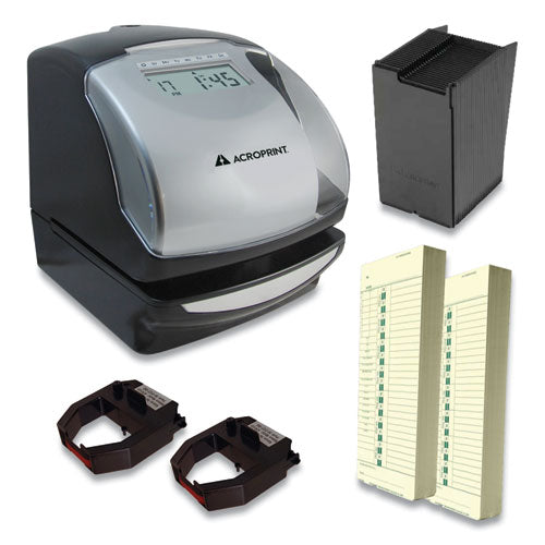 Es900 Time Clock Bundle, Digital Display, Black