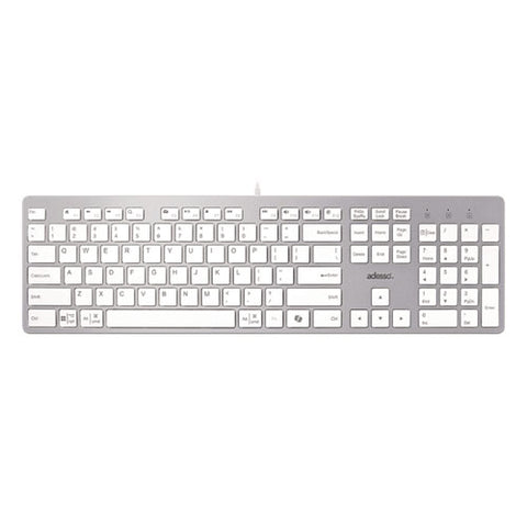 Akb-730uw Keyboard, Silver/white