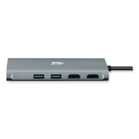 9-in-1 Usb Type-c Docking Station, 2 Hdmi/3 Usb C/sd And Tf Slot/rj45, Gray/black