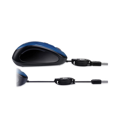 Illuminated Retractable Mouse, Usb 2.0, Left/right Hand Use, Dark Blue