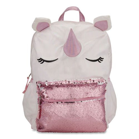 Adorable Unicorn Backpack, 12 X 5 X 16, White/pink