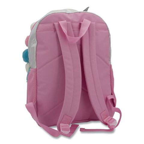 Star Unicorn Pom Pom Backpack, 12 X 5 X 16, Multicolor