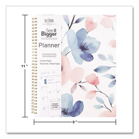 Academic Year Weekly/monthly Planner, Floral Artwork, 11 X 9, Multicolor Cover, 12-month (july To June): 2026 To 2027